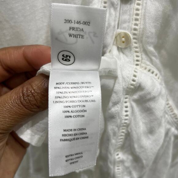 NWT Rails Frida Midi Tank Linen Dress in White Sz XS - Picture 8 of 12